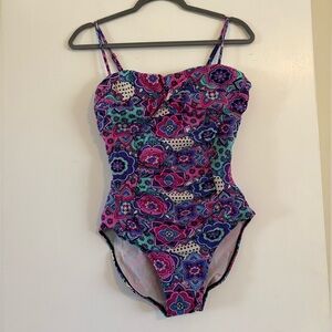 Assets By Spanx Multicolor Floral One Piece Swimsuit